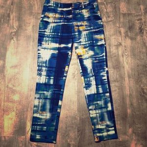 Lela Rose Abstract Watercolor Ankle Pants